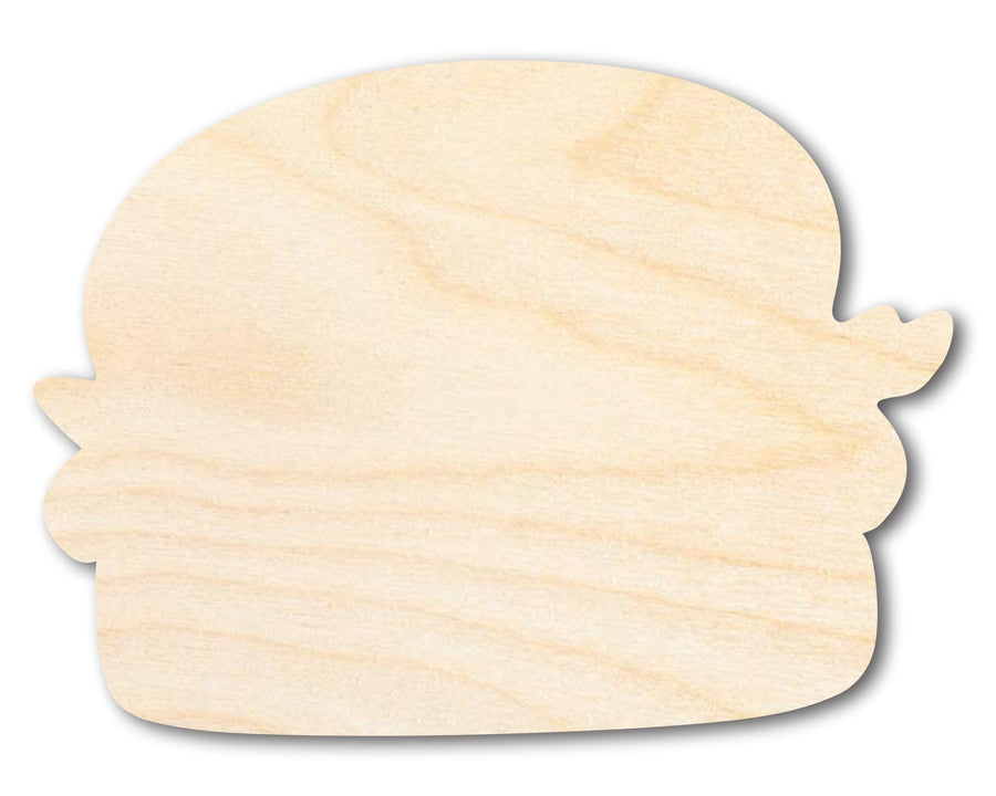 Unfinished Wood Burger Shape | Craft Cutout | up to 46" DIY - NameSigns.com