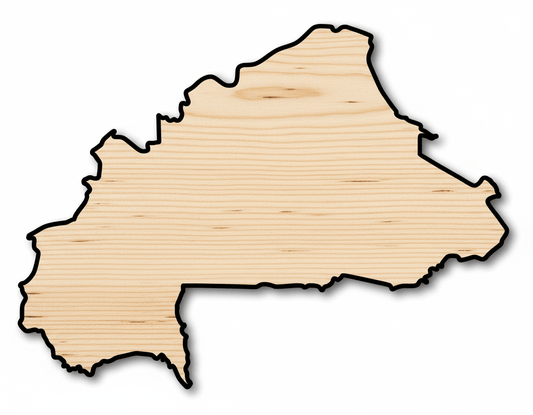 Unfinished Wood Burkina Country Shape - West Africa Craft - up to 46" DIY - NameSigns.com
