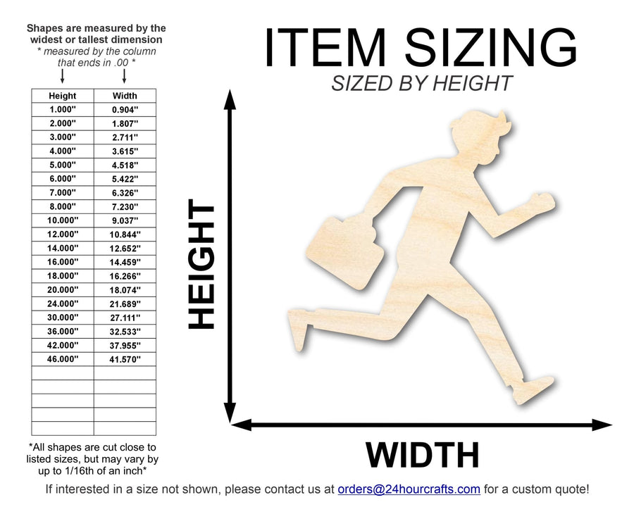 Unfinished Wood Business Man Shape | DIY Craft Cutout | up to 46" DIY - NameSigns.com