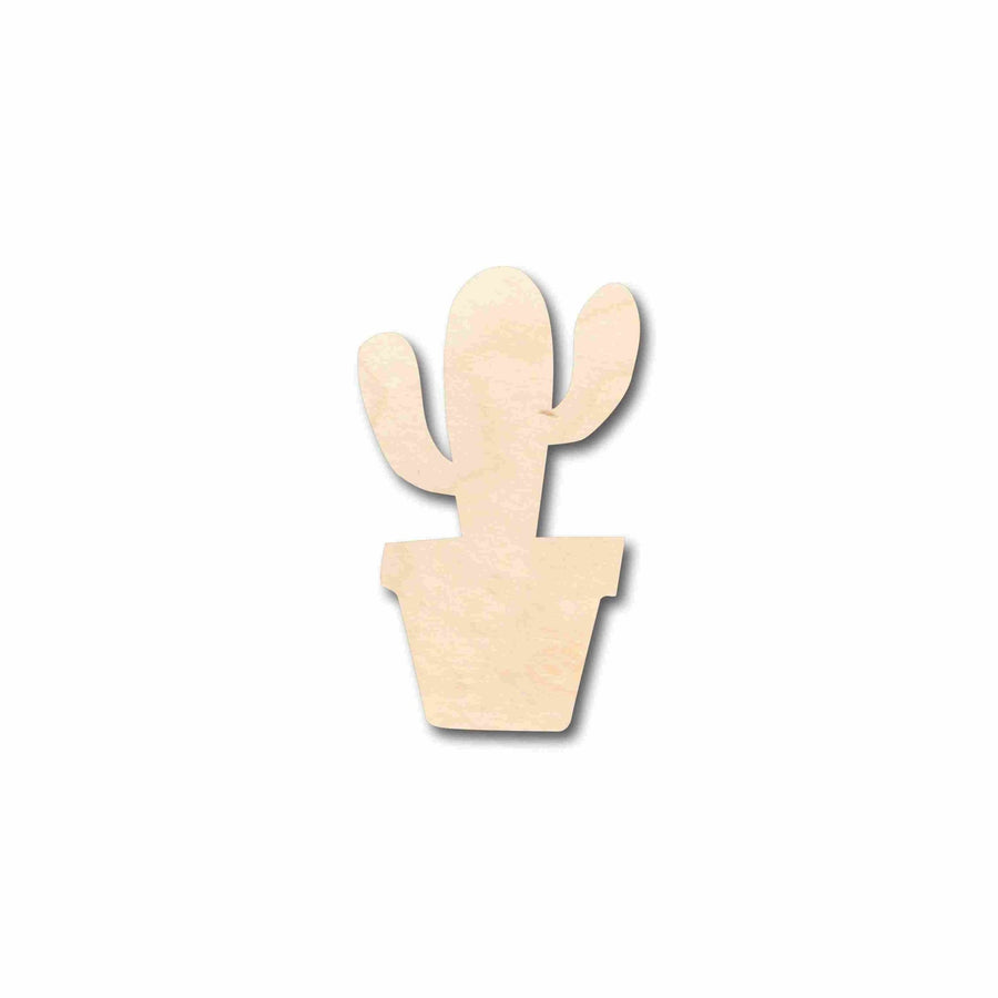 Unfinished Wood Cactus in Pot Silhouette - Craft - up to 46" DIY - NameSigns.com