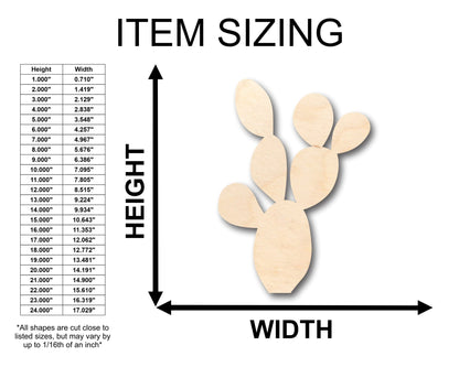 Unfinished Wood Cactus Shape - Craft - up to 46" DIY - NameSigns.com