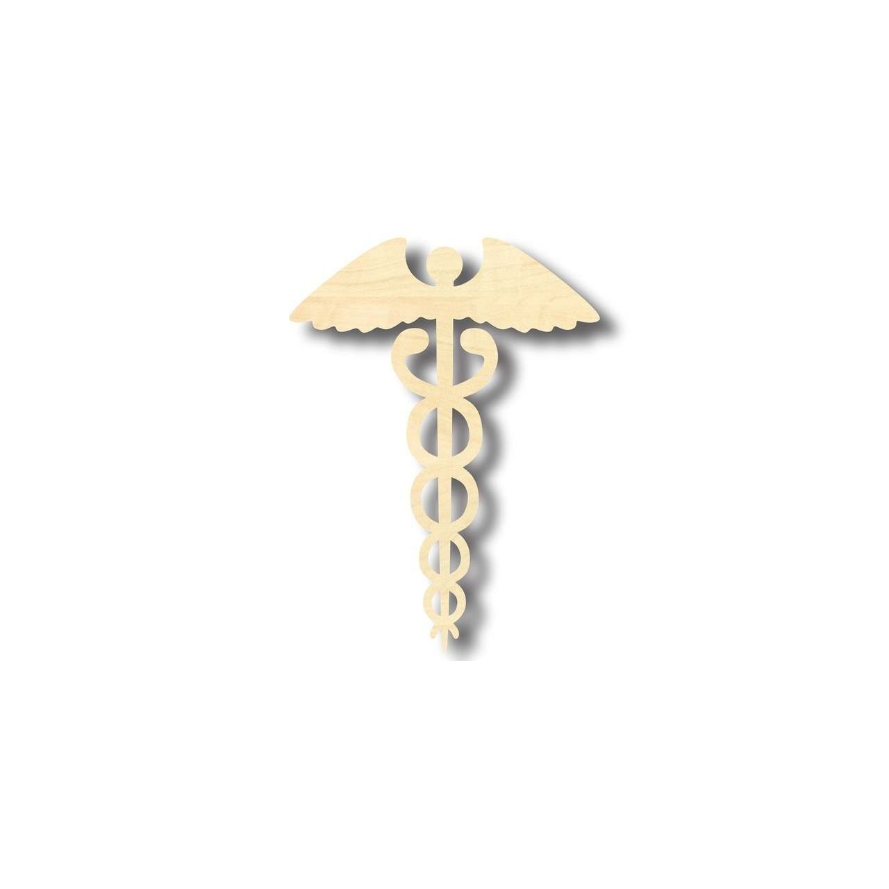 Unfinished Wood Caduceus Shape - Medicine - Craft - up to 46" DIY - NameSigns.com