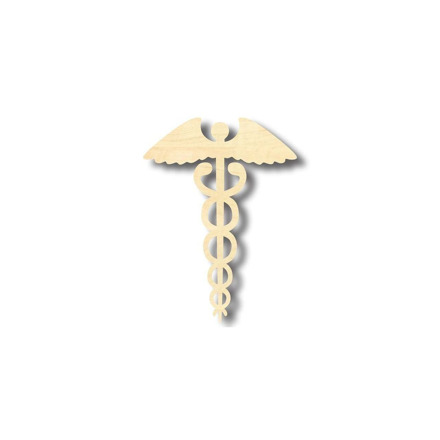 Unfinished Wood Caduceus Shape - Medicine - Craft - up to 46" DIY - NameSigns.com
