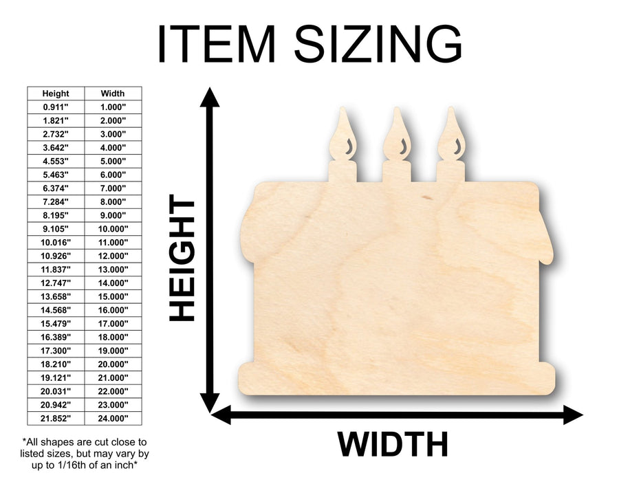 Unfinished Wood Cake Shape - Craft - up to 46" DIY - NameSigns.com