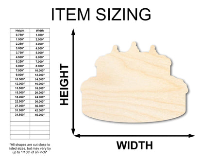 Unfinished Wood Cake Shape - Craft - up to 46" DIY - NameSigns.com