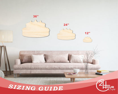 Unfinished Wood Cake Shape - Craft - up to 46" DIY - NameSigns.com