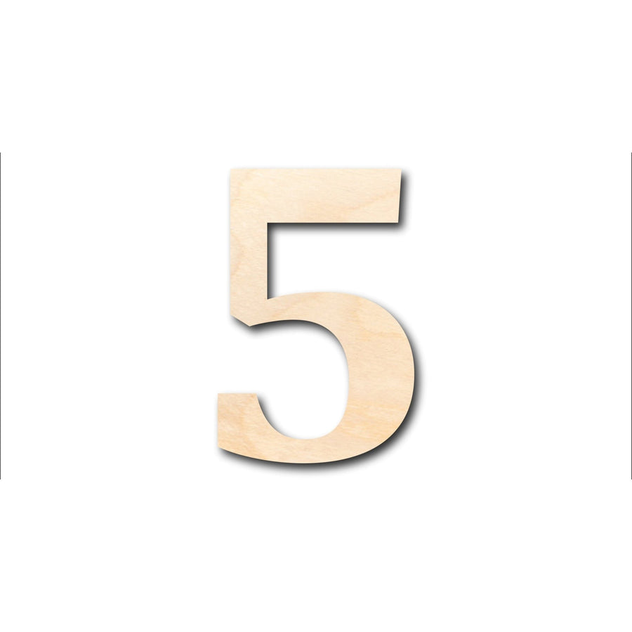 Unfinished Wood Cambria Number 5 Shape - Craft - up to 46" DIY - NameSigns.com