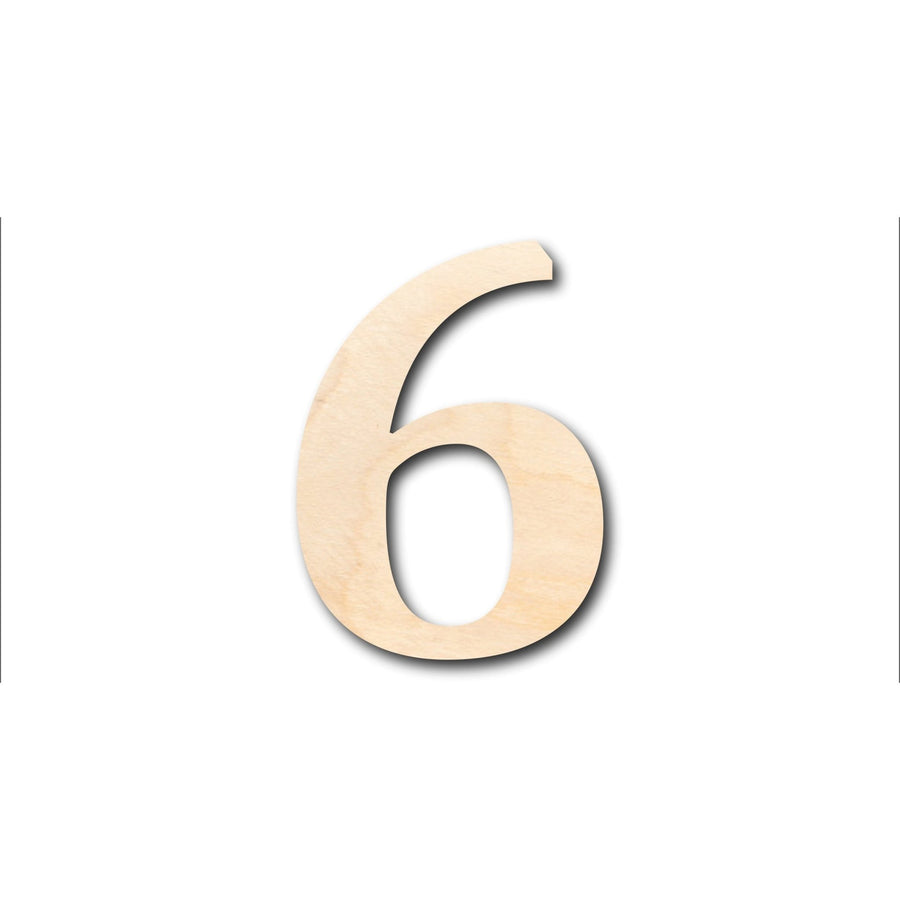 Unfinished Wood Cambria Number 6 Shape - Craft - up to 46" DIY - NameSigns.com