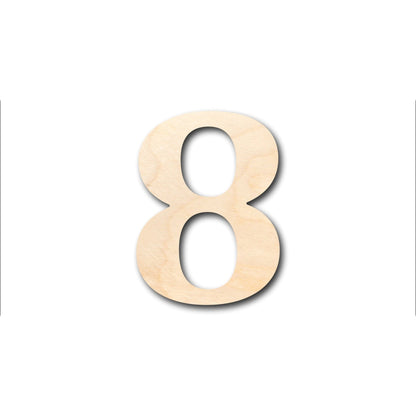 Unfinished Wood Cambria Number 8 Shape - Craft - up to 46" DIY - NameSigns.com