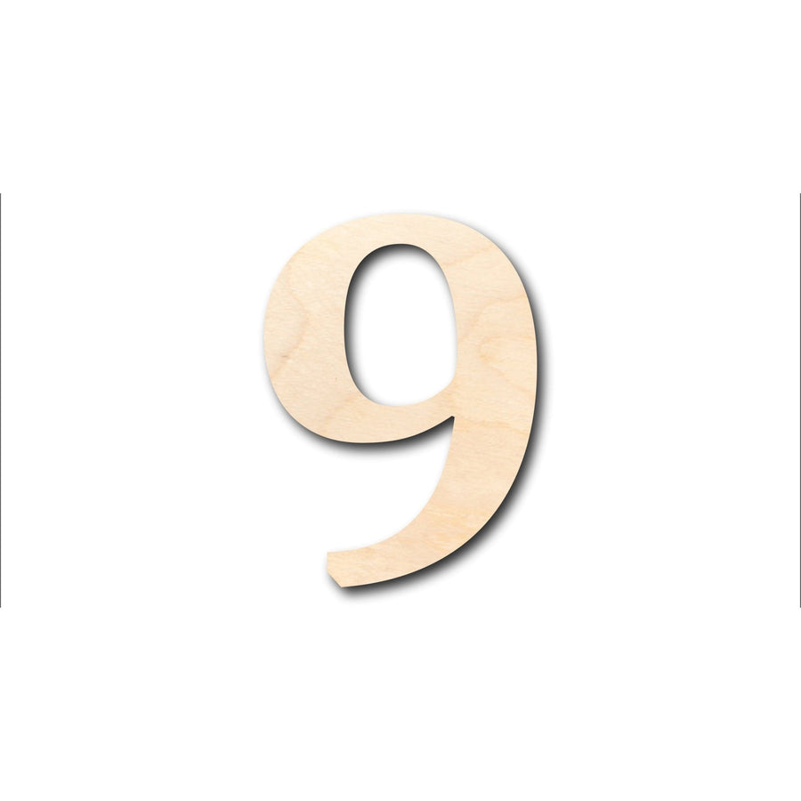 Unfinished Wood Cambria Number 9 Shape - Craft - up to 46" DIY - NameSigns.com