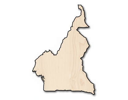 Unfinished Wood Cameroon Country Shape - Central Africa Craft - up to 46" DIY - NameSigns.com