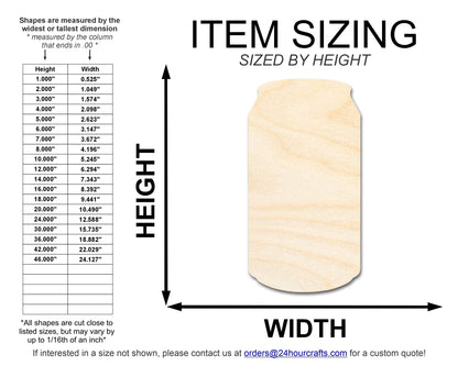 Unfinished Wood Can Shape | DIY Craft Cutout | up to 46" DIY - NameSigns.com
