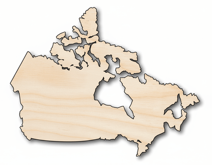 Unfinished Wood Canada Country Shape - North America Craft - up to 46" DIY - NameSigns.com