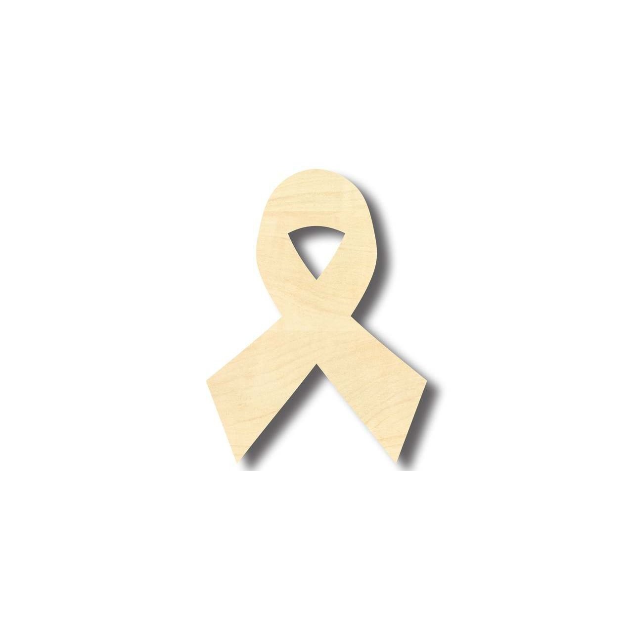 Unfinished Wood Cancer Ribbon Shape - Craft - up to 46" DIY - NameSigns.com