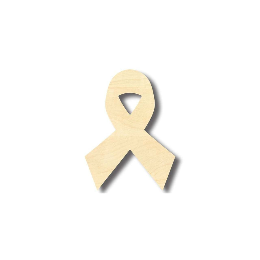 Unfinished Wood Cancer Ribbon Shape - Craft - up to 46" DIY - NameSigns.com
