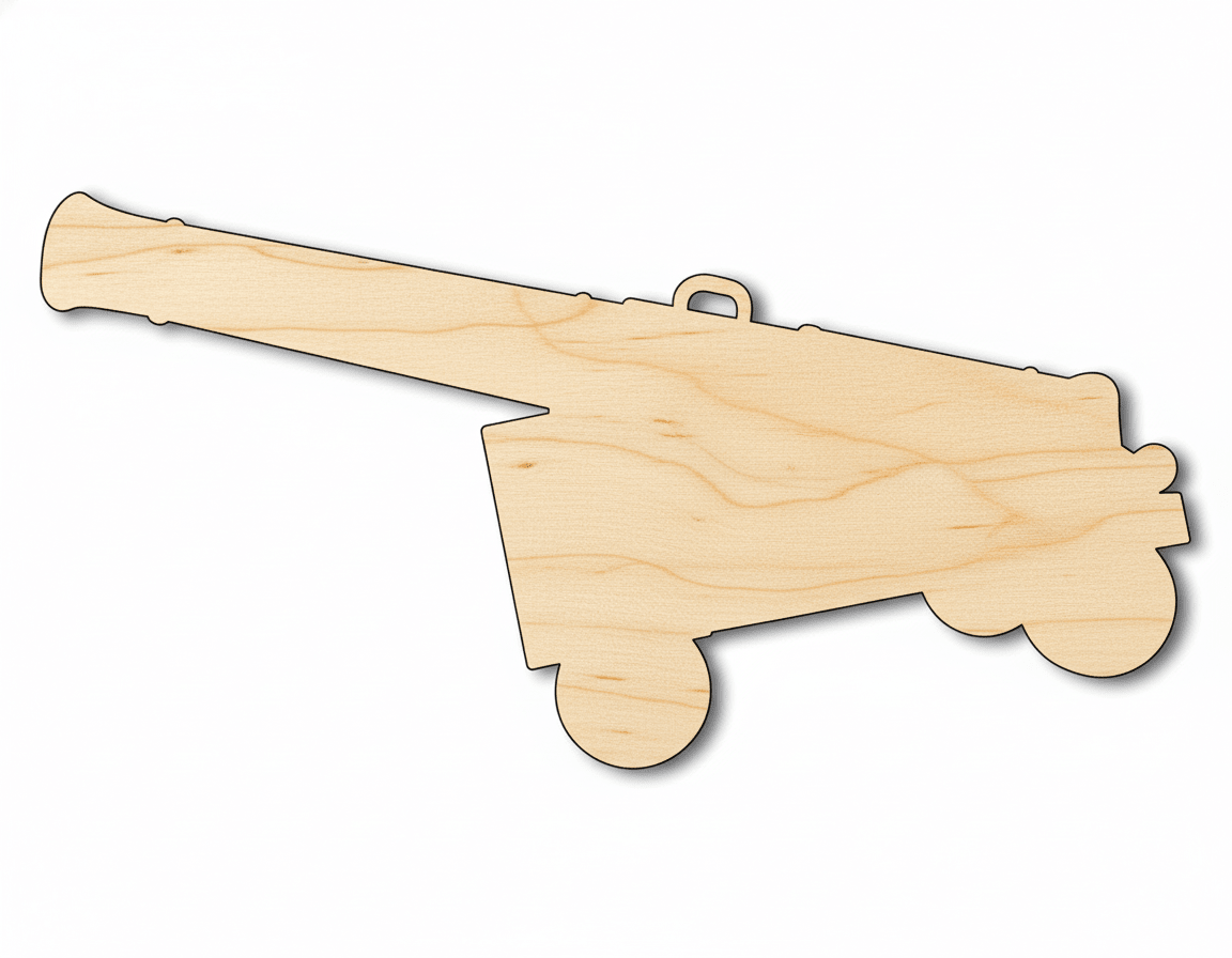 Unfinished Wood Cannon Shape | DIY Craft Cutout | up to 46" DIY - NameSigns.com