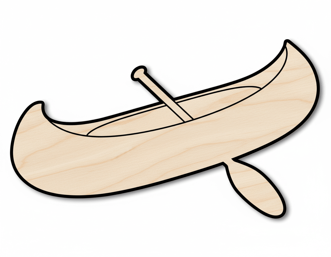 Unfinished Wood Canoe – Baltic Birch Cutout | Laser Cut Wood Craft Supplies - NameSigns.com