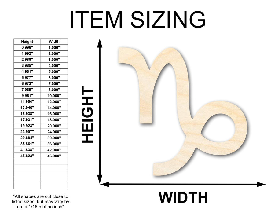 Unfinished Wood Capricorn Sign Shape - Zodiac Craft - up to 46" - NameSigns.com