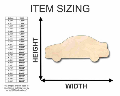 Unfinished Wood Car Shape - Craft - up to 46" DIY - NameSigns.com