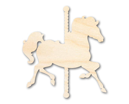 Unfinished Wood Carousel Horse Shape | Amusement Park | Craft Cutout | up to 46" DIY - NameSigns.com