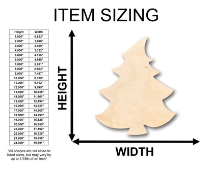Unfinished Wood Cartoon Christmas Tree Shape - Craft - up to 46" DIY - NameSigns.com