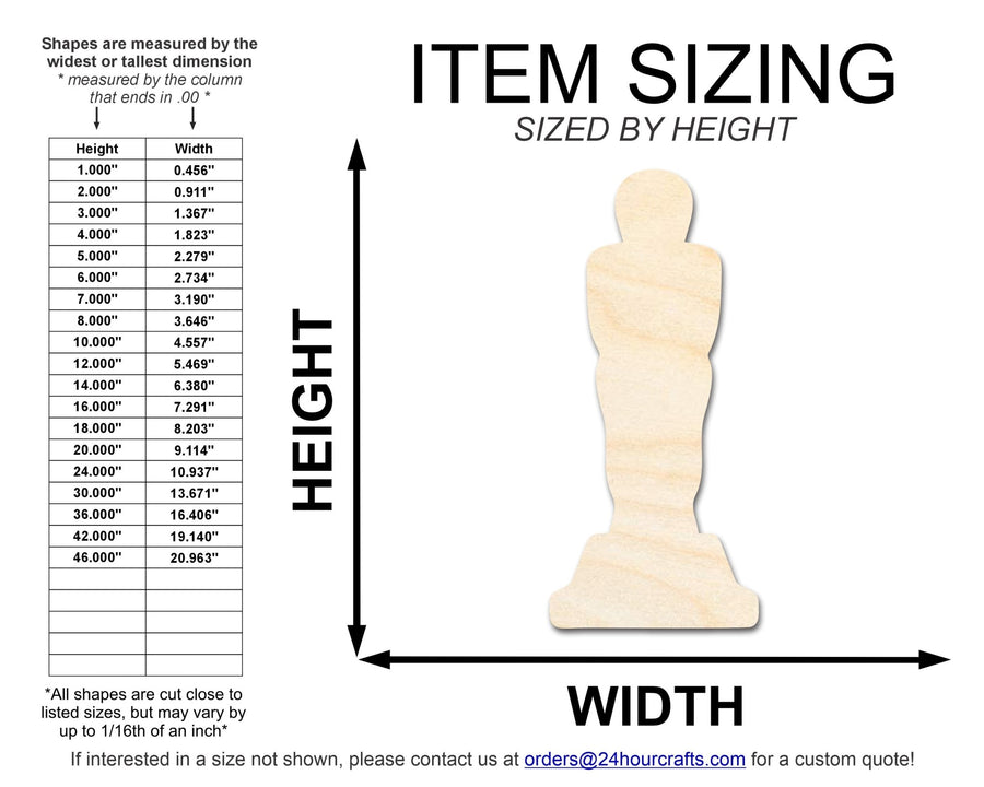 Unfinished Wood Cartoon Movie Award Shape | DIY Craft Cutout | up to 46" DIY - NameSigns.com