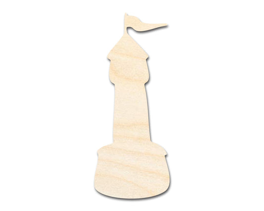 Unfinished Wood Castle Tower Shape - Medieval Fairytale Castle Craft - up to 46" - NameSigns.com