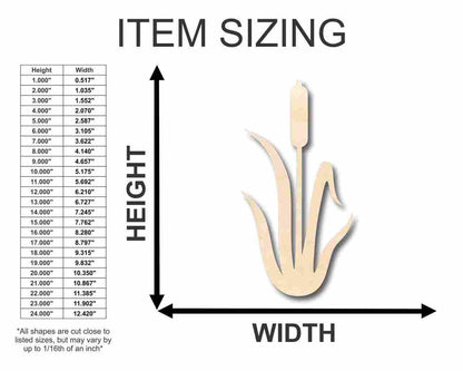 Unfinished Wood Cattail Shape - Plant - Craft - up to 46" DIY - NameSigns.com