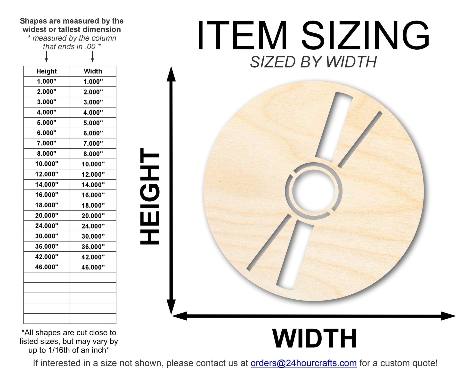 Unfinished Wood CD Shape | DIY Craft Cutout | up to 46" DIY - NameSigns.com