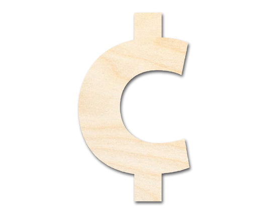 Unfinished Wood Cent Symbol Shape | DIY Craft Cutout | up to 46" DIY - NameSigns.com