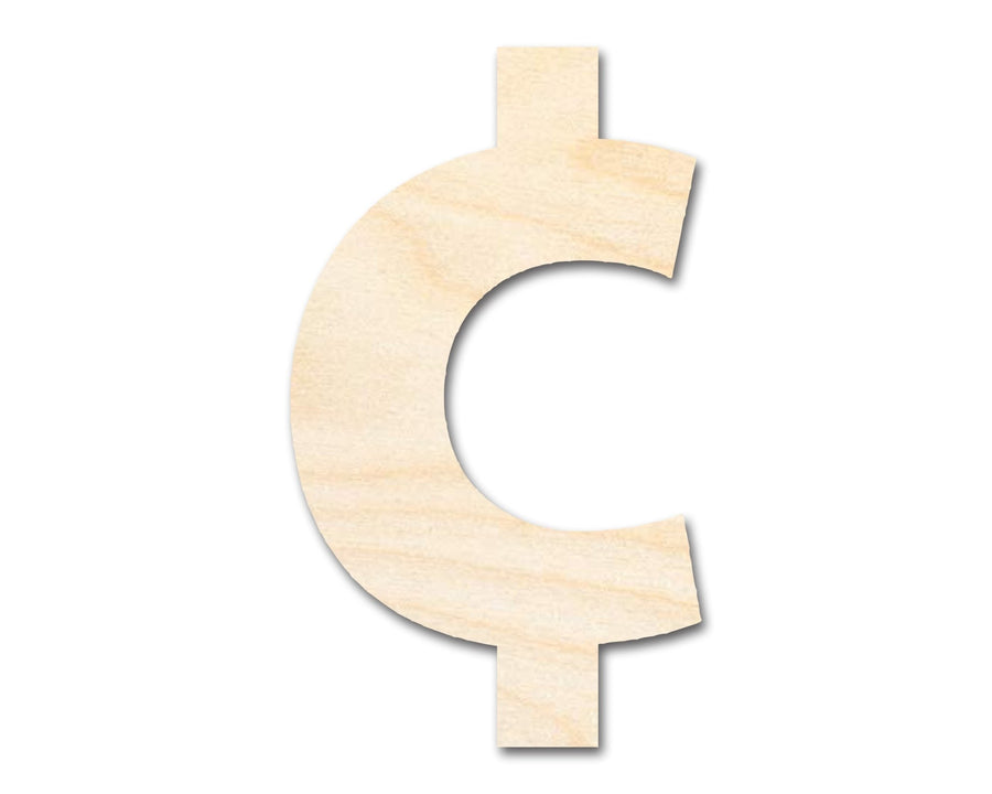 Unfinished Wood Cent Symbol Shape | DIY Craft Cutout | up to 46" DIY - NameSigns.com