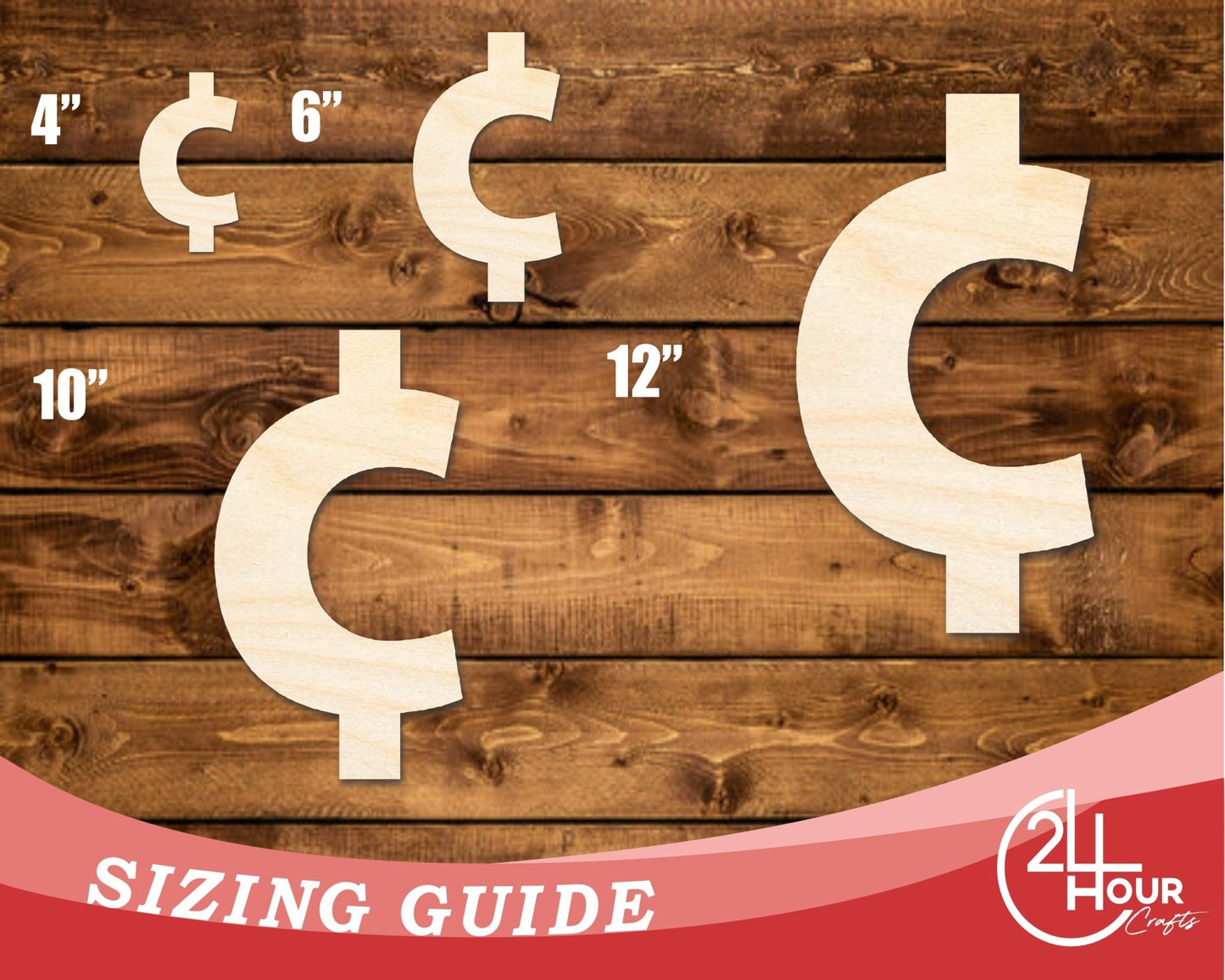 Unfinished Wood Cent Symbol Shape | DIY Craft Cutout | up to 46" DIY - NameSigns.com