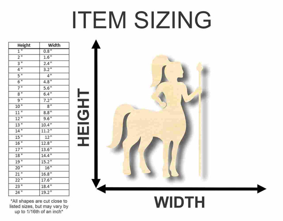Unfinished Wood Centaur Shape - Mythical - Craft - up to 46" DIY - NameSigns.com