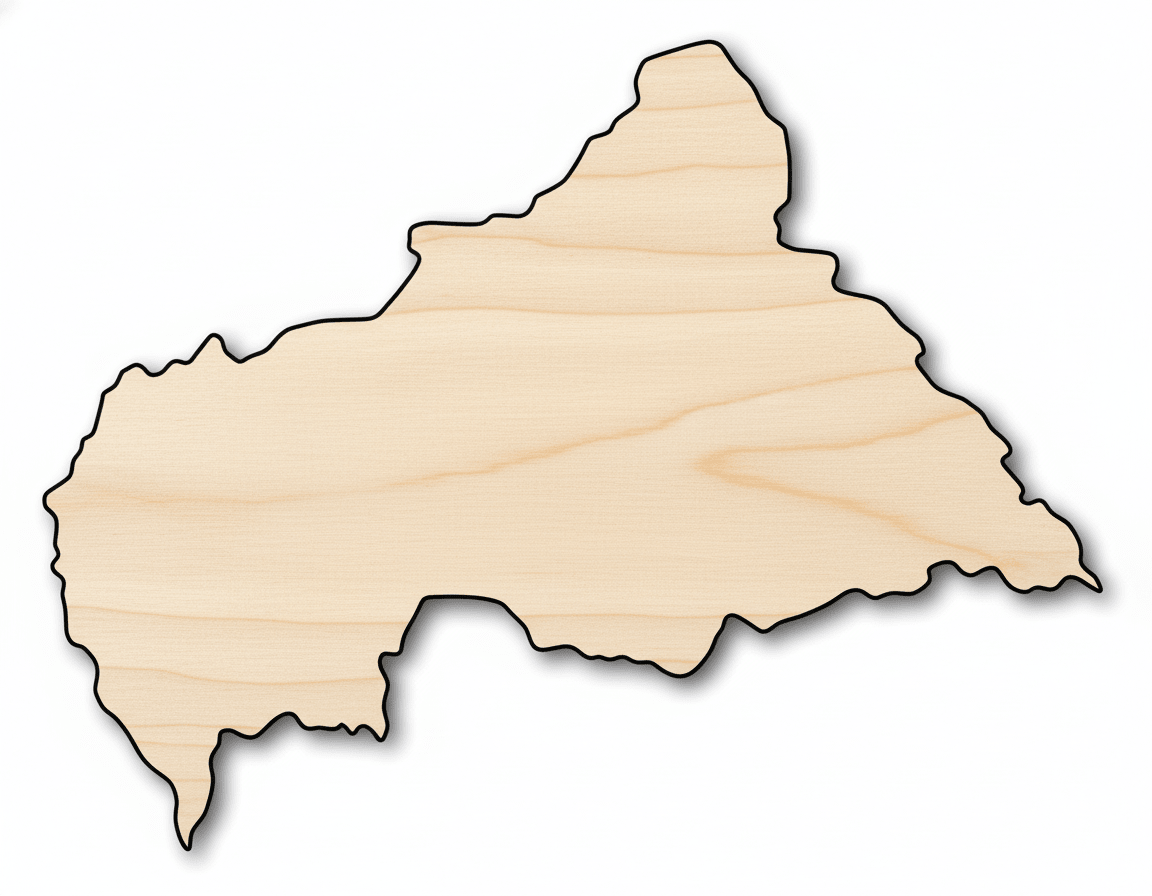 Unfinished Wood Central African Republic Country Shape - Central Africa Craft - up to 46" DIY - NameSigns.com
