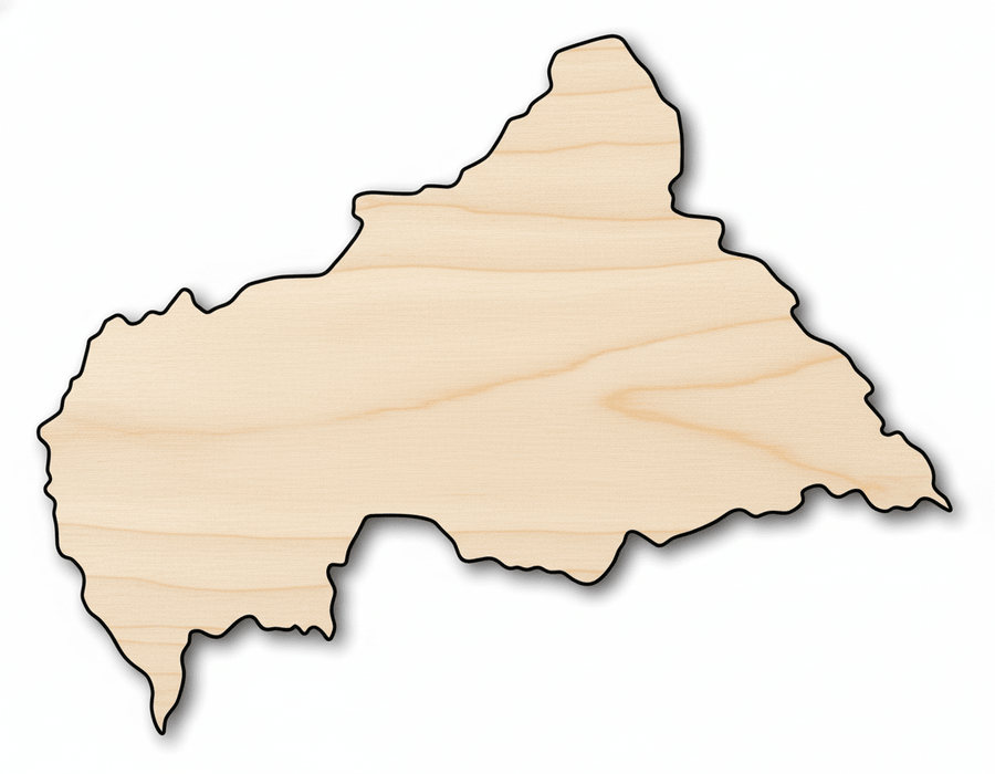 Unfinished Wood Central African Republic Country Shape - Central Africa Craft - up to 46" DIY - NameSigns.com