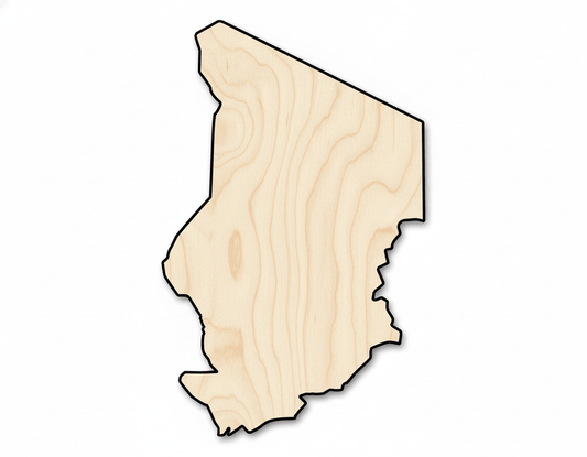 Unfinished Wood Chad Country Shape - North Central Africa Craft - up to 46" DIY - NameSigns.com