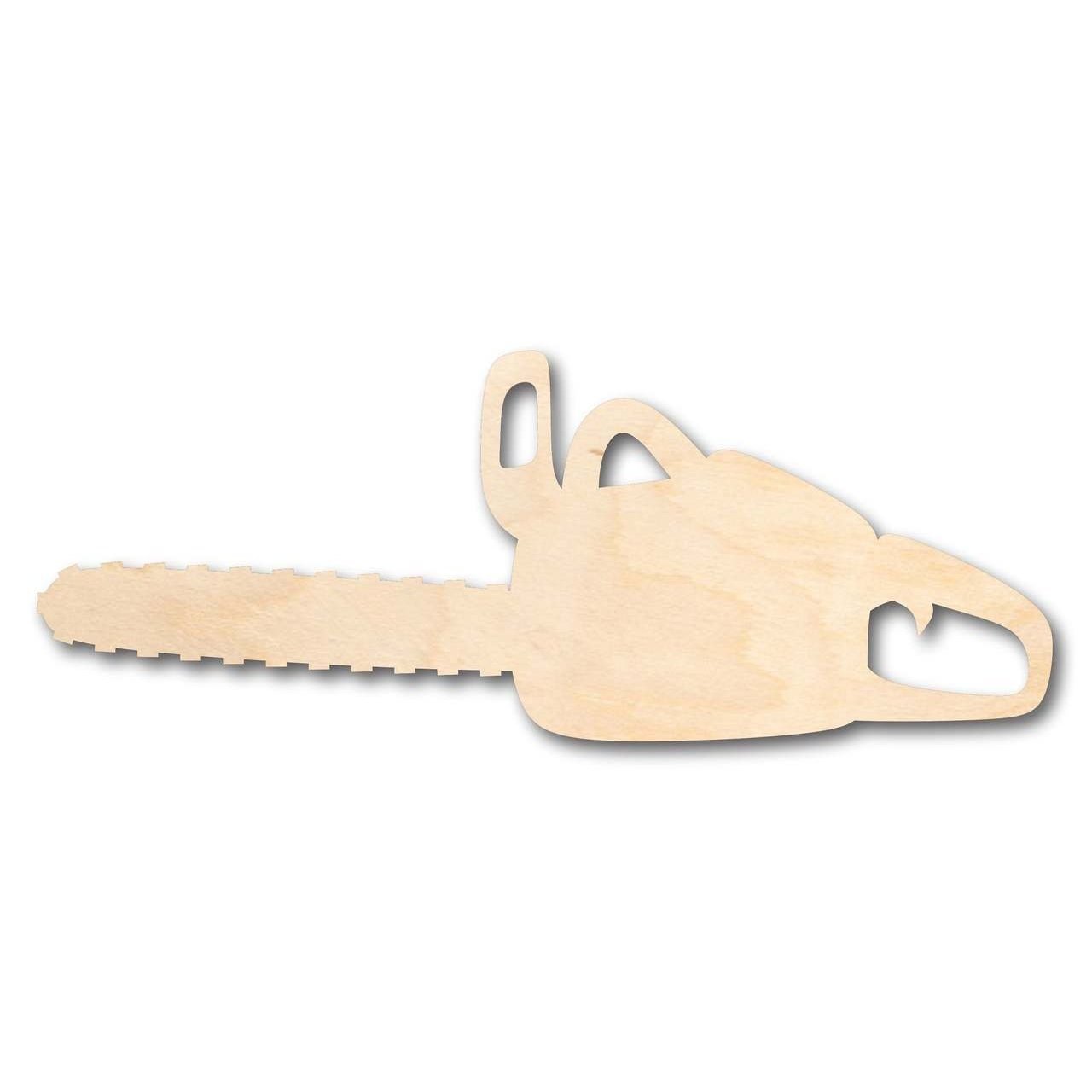 Unfinished Wood Chainsaw Shape - Tool - Craft - up to 46" DIY - NameSigns.com