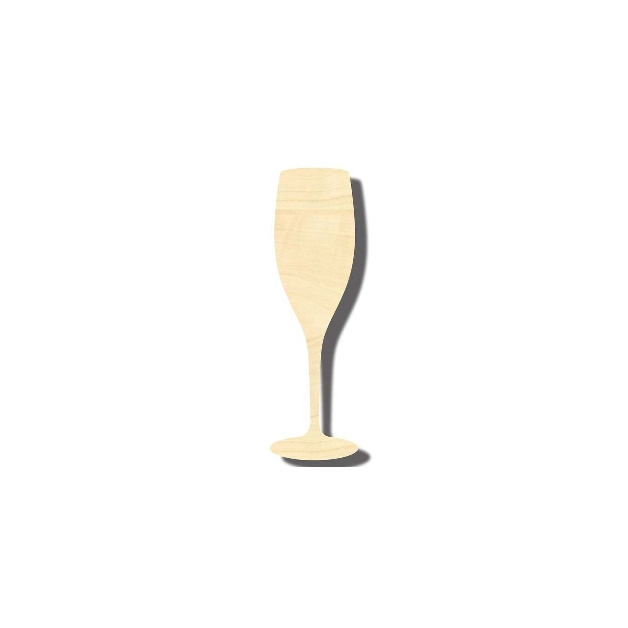 Unfinished Wood Champagne Glass Shape - Party Decor - Craft - up to 46" DIY - NameSigns.com