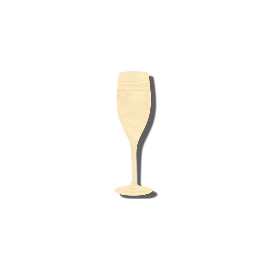 Unfinished Wood Champagne Glass Shape - Party Decor - Craft - up to 46" DIY - NameSigns.com
