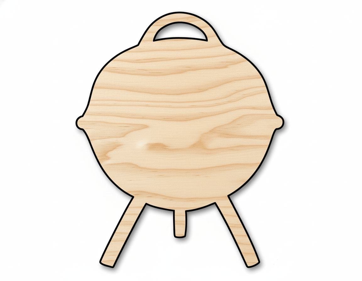 Unfinished Wood Charcoal Grill Shape - Craft - up to 46" DIY - NameSigns.com