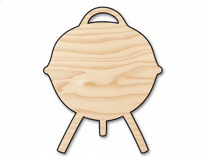 Unfinished Wood Charcoal Grill Shape - Craft - up to 46" DIY - NameSigns.com