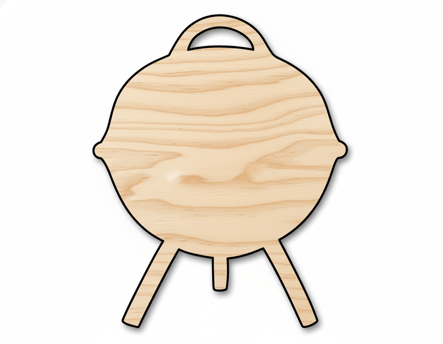 Unfinished Wood Charcoal Grill Shape - Craft - up to 46" DIY - NameSigns.com