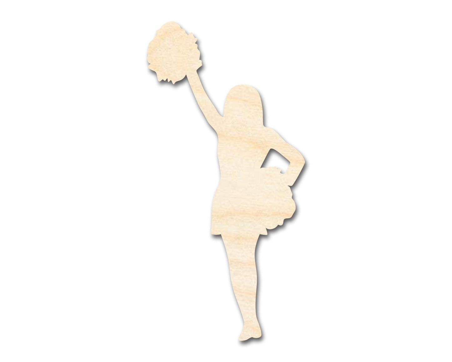 Unfinished Wood Cheerleader Silhouette | DIY Cheer Craft Cutout | up to 46" DIY - NameSigns.com