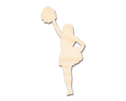 Unfinished Wood Cheerleader Silhouette | DIY Cheer Craft Cutout | up to 46" DIY - NameSigns.com