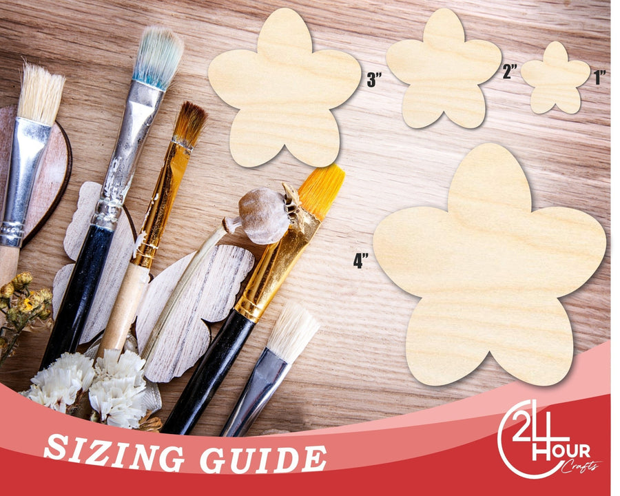 Unfinished Wood Cherry Blossom Shape | DIY Japan Flower Craft Cutout | Up to 36" - NameSigns.com