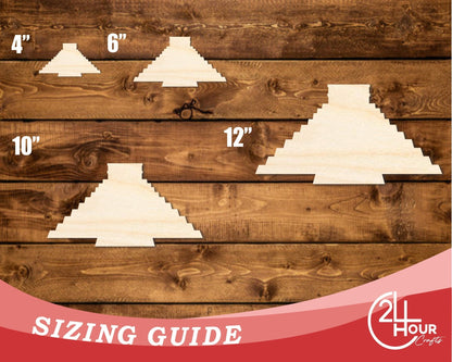 Unfinished Wood Chichen Itza Shape | DIY Craft Cutout | up to 46" DIY - NameSigns.com