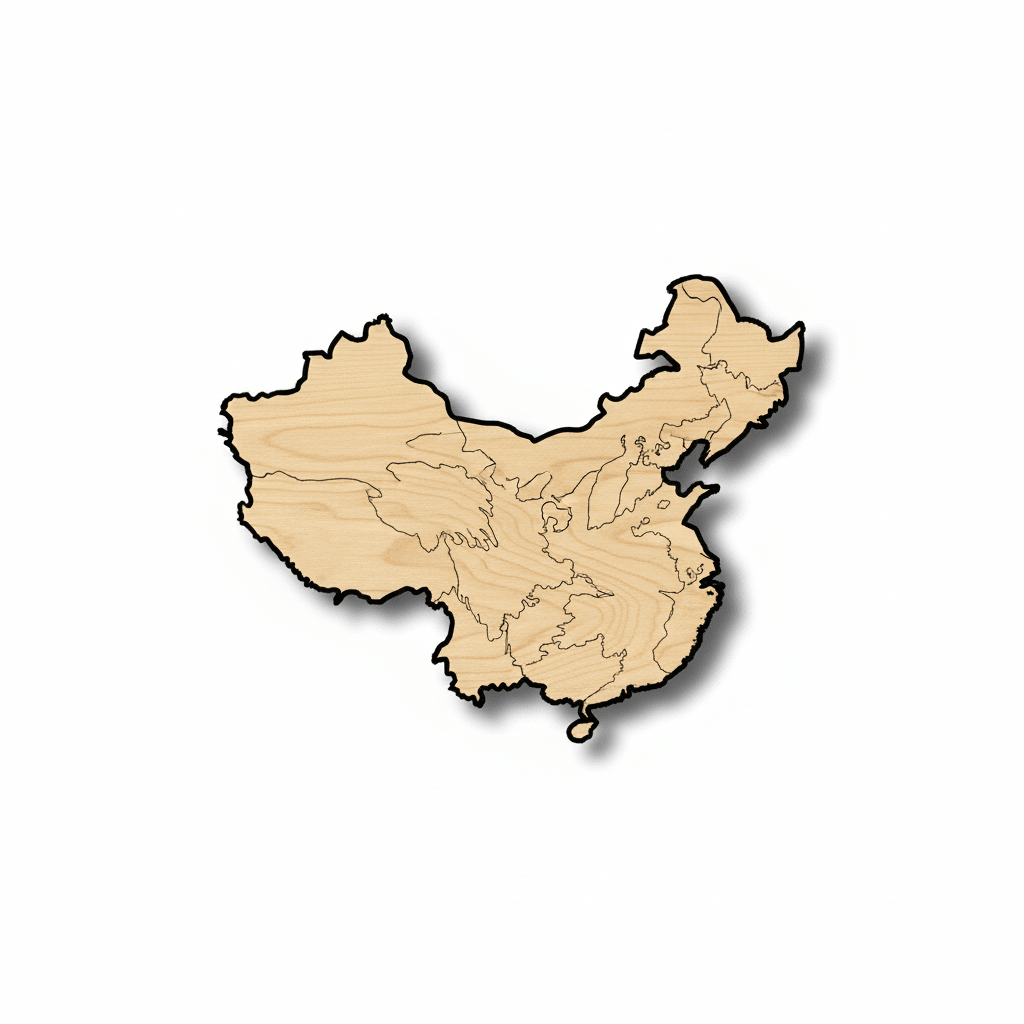 Unfinished Wood China Shape - Countries - Craft - up to 46" DIY - NameSigns.com