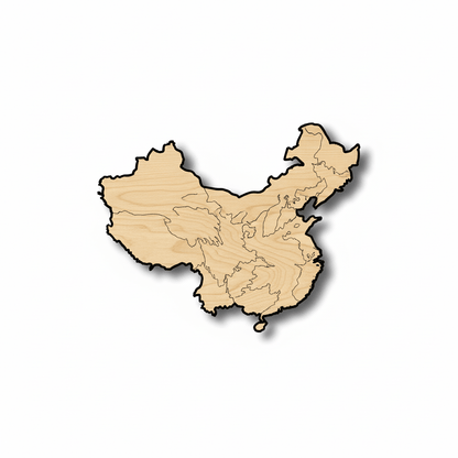 Unfinished Wood China Shape - Countries - Craft - up to 46" DIY - NameSigns.com