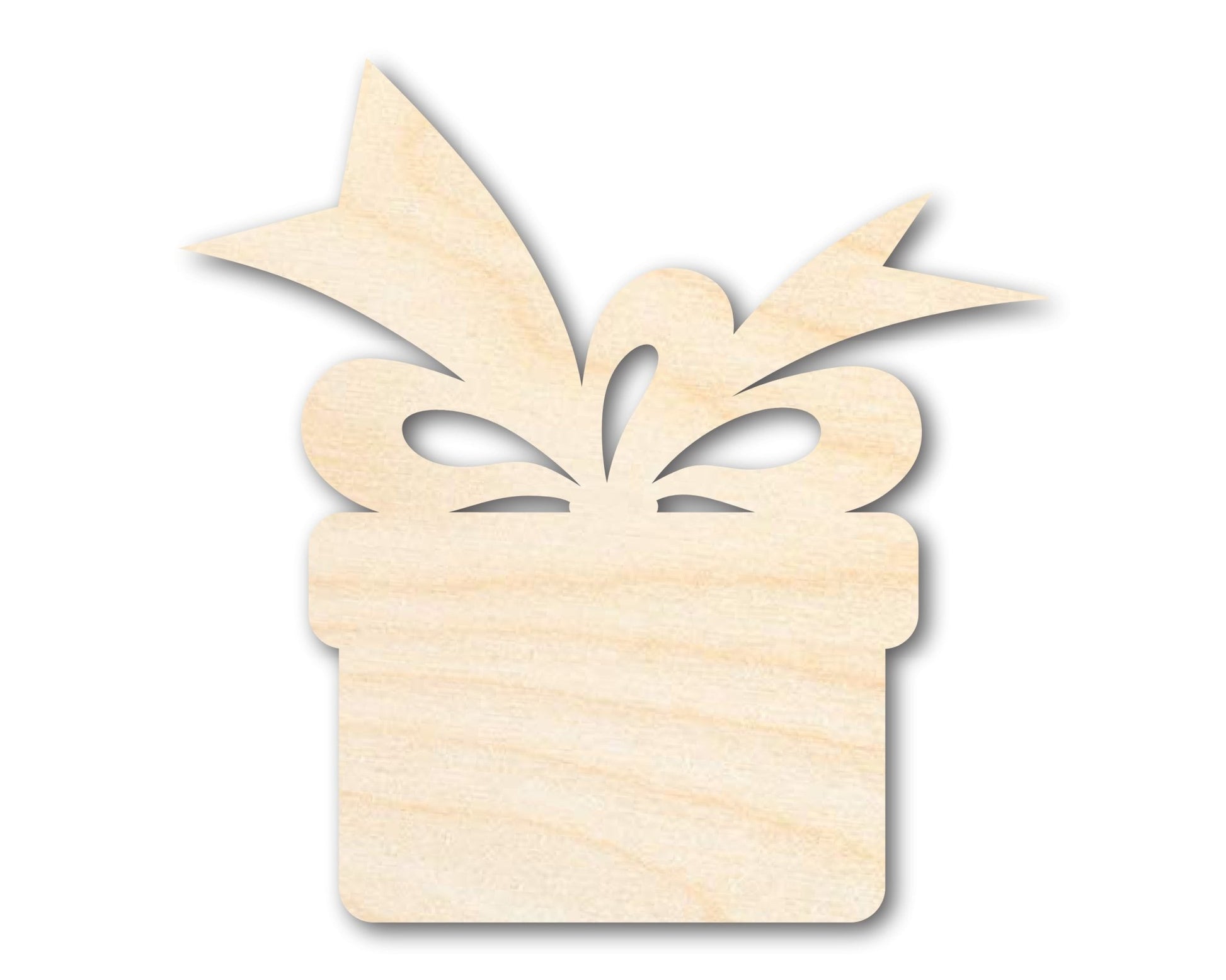 Unfinished Wood Christmas Present Shape | DIY Holiday Craft Cutout | Up to 36" - NameSigns.com