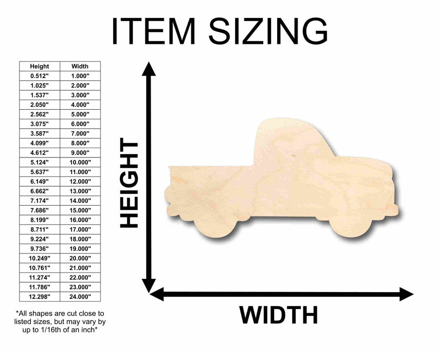 Unfinished Wood Christmas Tree Car Truck Silhouette - Craft - up to 46" DIY - NameSigns.com